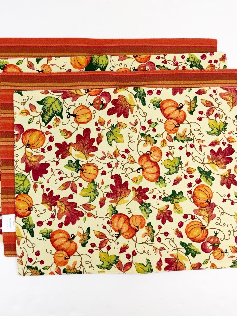 Jo Ann Set of 4 Thanksgiving Fall Harvest Placemats Pumpkin Leaves Autumn